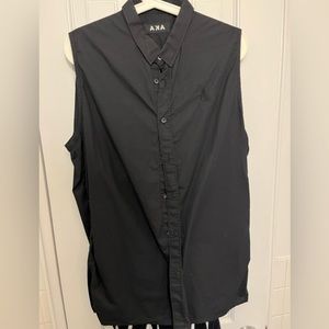 Men’s sleeveless black button down from asos AKA medium